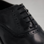 Black Brogue Cap-Toe Oxfords Office Shoes - Italian Men's Shoes - Classic Shoes London