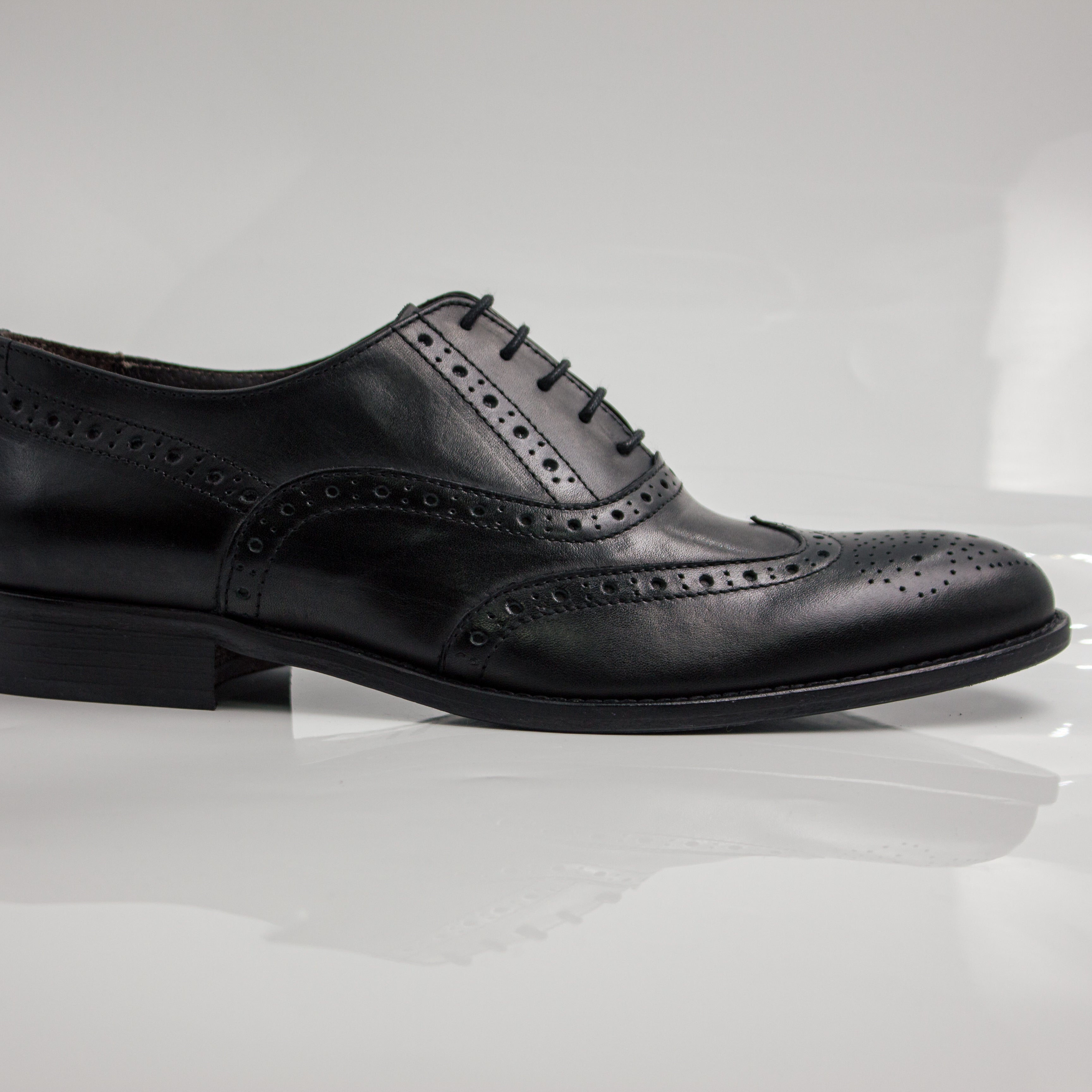 Black Brogue Wingtip Oxfords Office Shoes