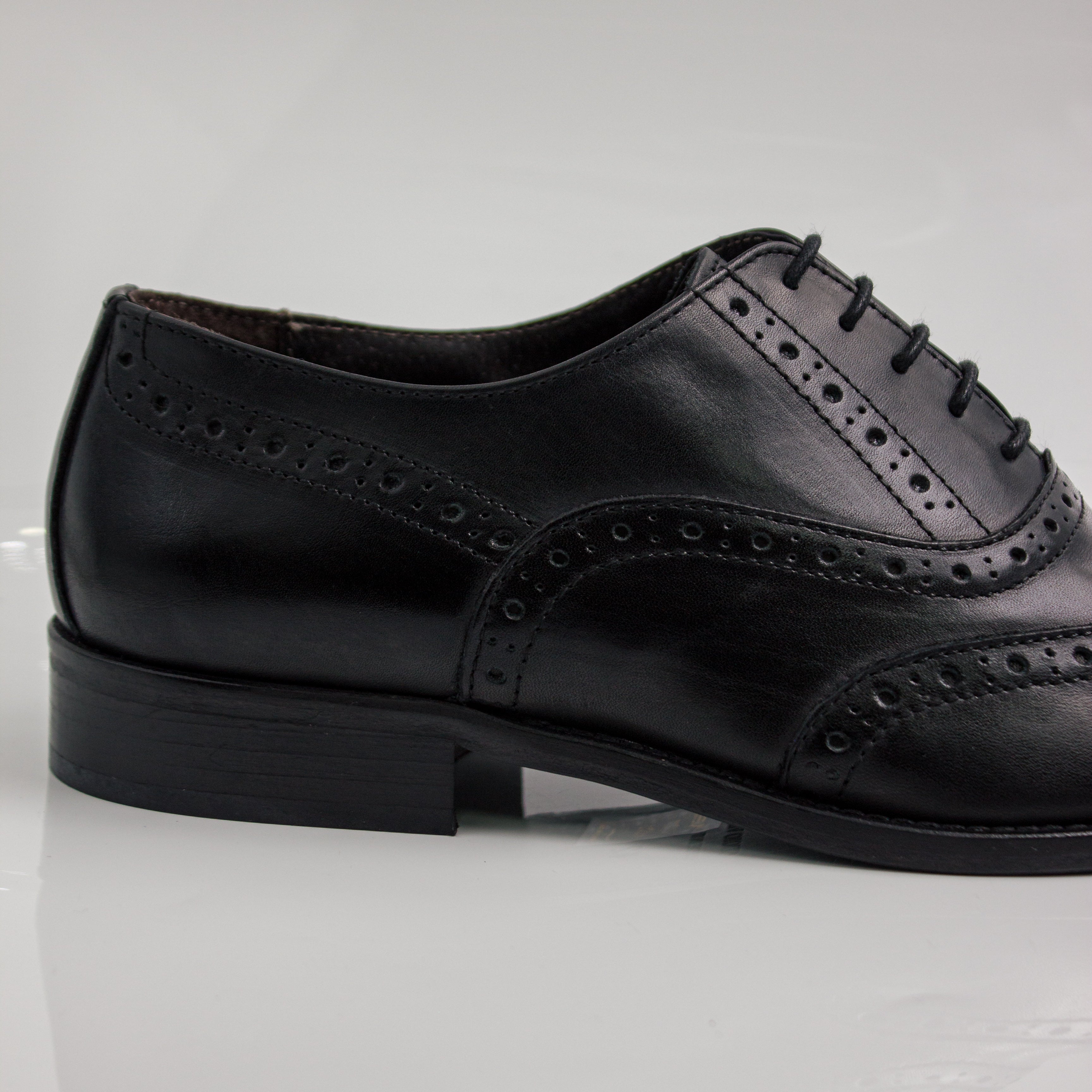 Black Brogue Wingtip Oxfords Office Shoes