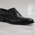 Black Brogue Wingtip Oxfords Office Shoes - Italian Men's Shoes - Classic Shoes London
