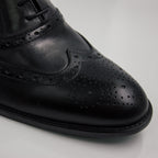Black Brogue Wingtip Oxfords Office Shoes - Italian Men's Shoes - Classic Shoes London