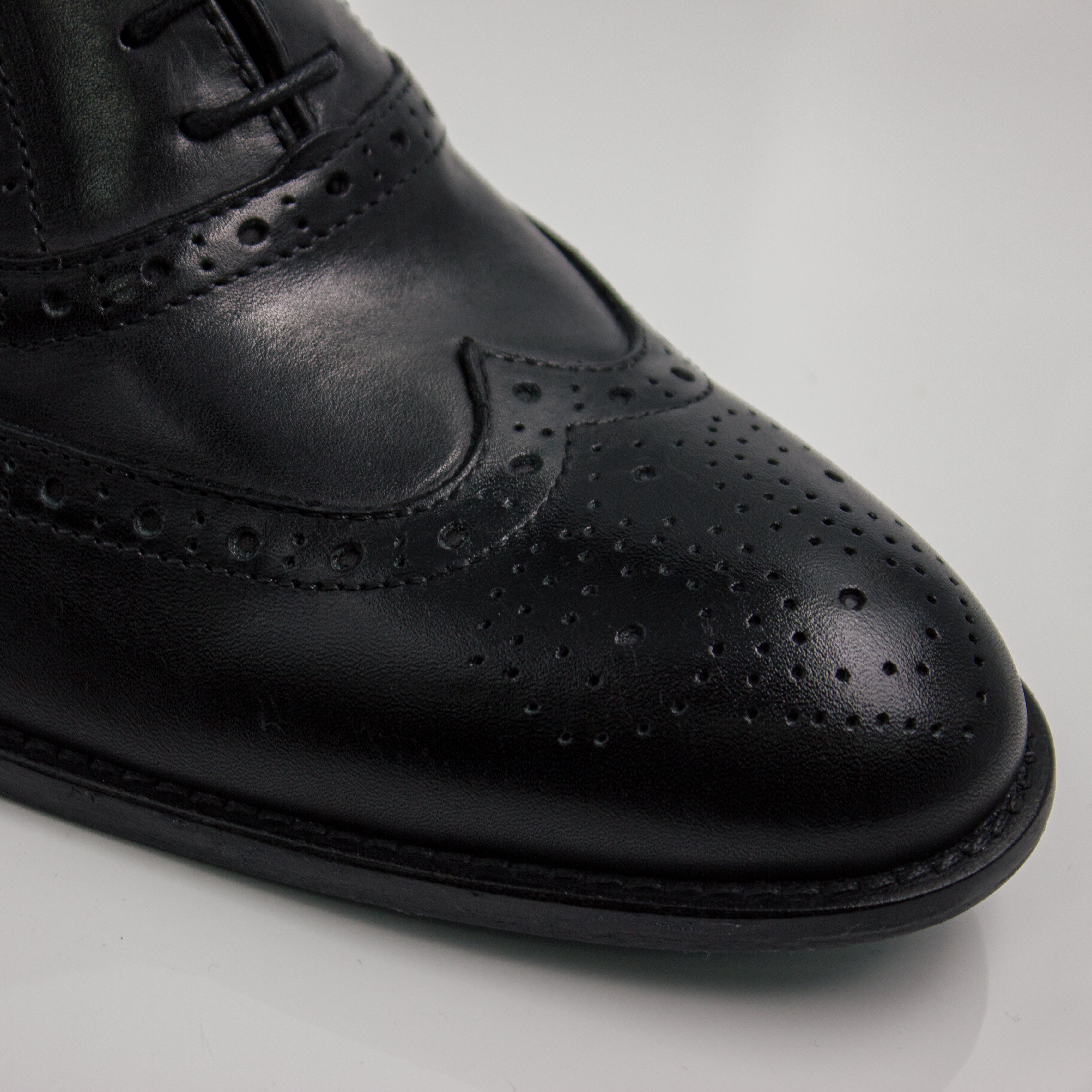 Black Brogue Wingtip Oxfords Office Shoes