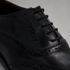 Black Brogue Wingtip Oxfords Office Shoes - Italian Men's Shoes - Classic Shoes London