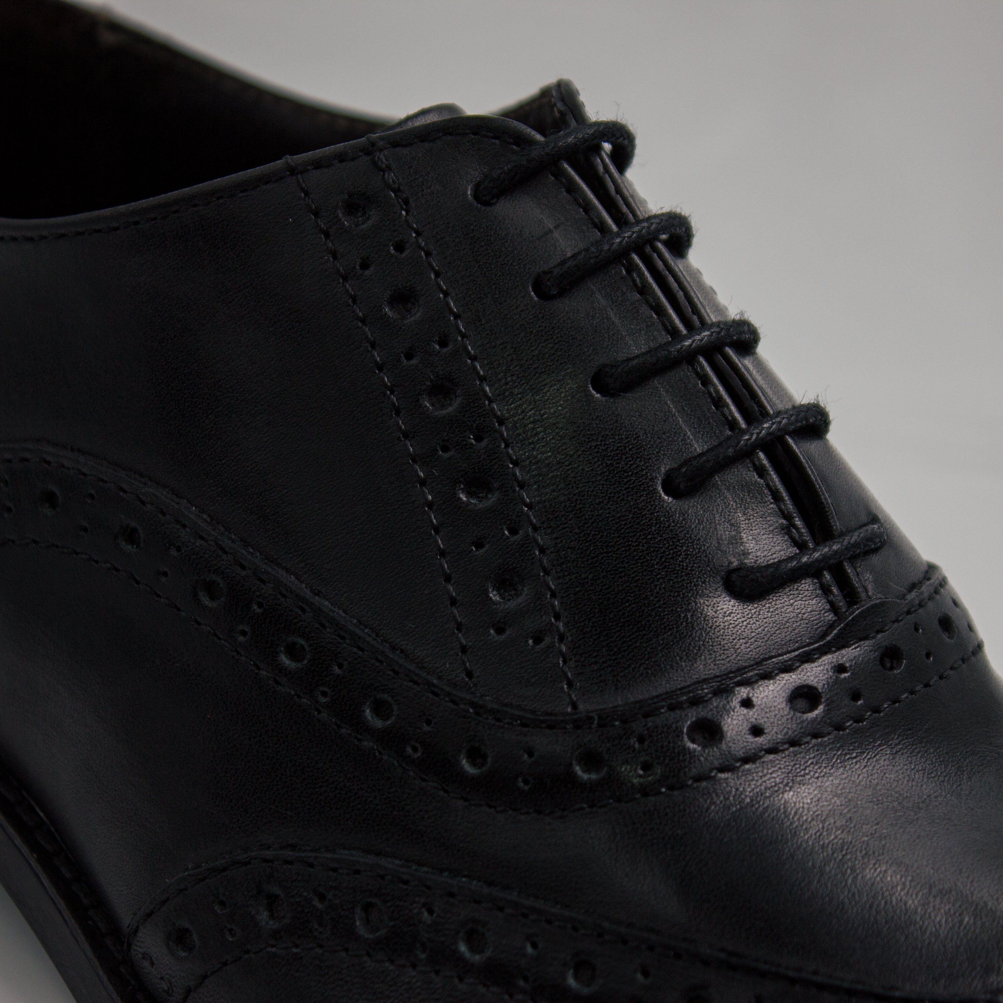Black Brogue Wingtip Oxfords Office Shoes