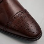 Brown Brogue Pointed Cap-Toe Derby Office Shoes - Italian Men's Shoes - Classic Shoes London