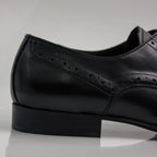 Black Brogue Pointed Cap-Toe Derby Office Shoes - Italian Men's Shoes - Classic Shoes London