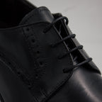 Black Brogue Pointed Cap-Toe Derby Office Shoes - Italian Men's Shoes - Classic Shoes London