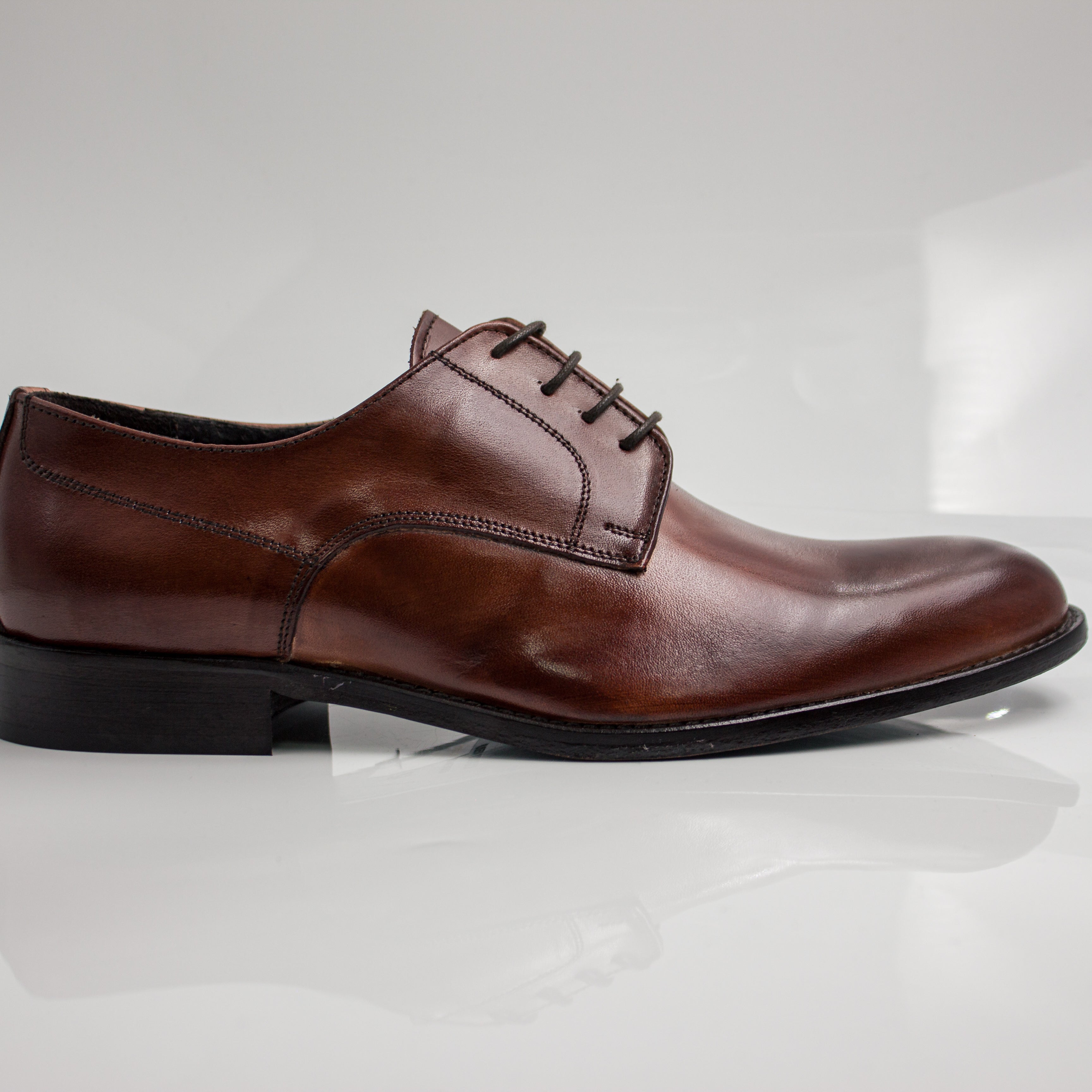Brown Plain Derby Office Shoes