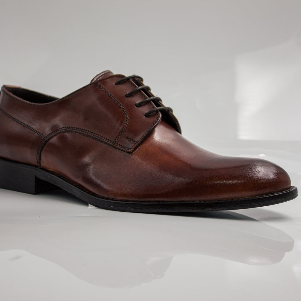 Brown Plain Derby Office Shoes