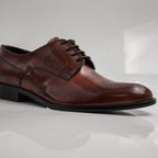 Brown Plain Derby Office Shoes - Italian Men's Shoes - Classic Shoes London