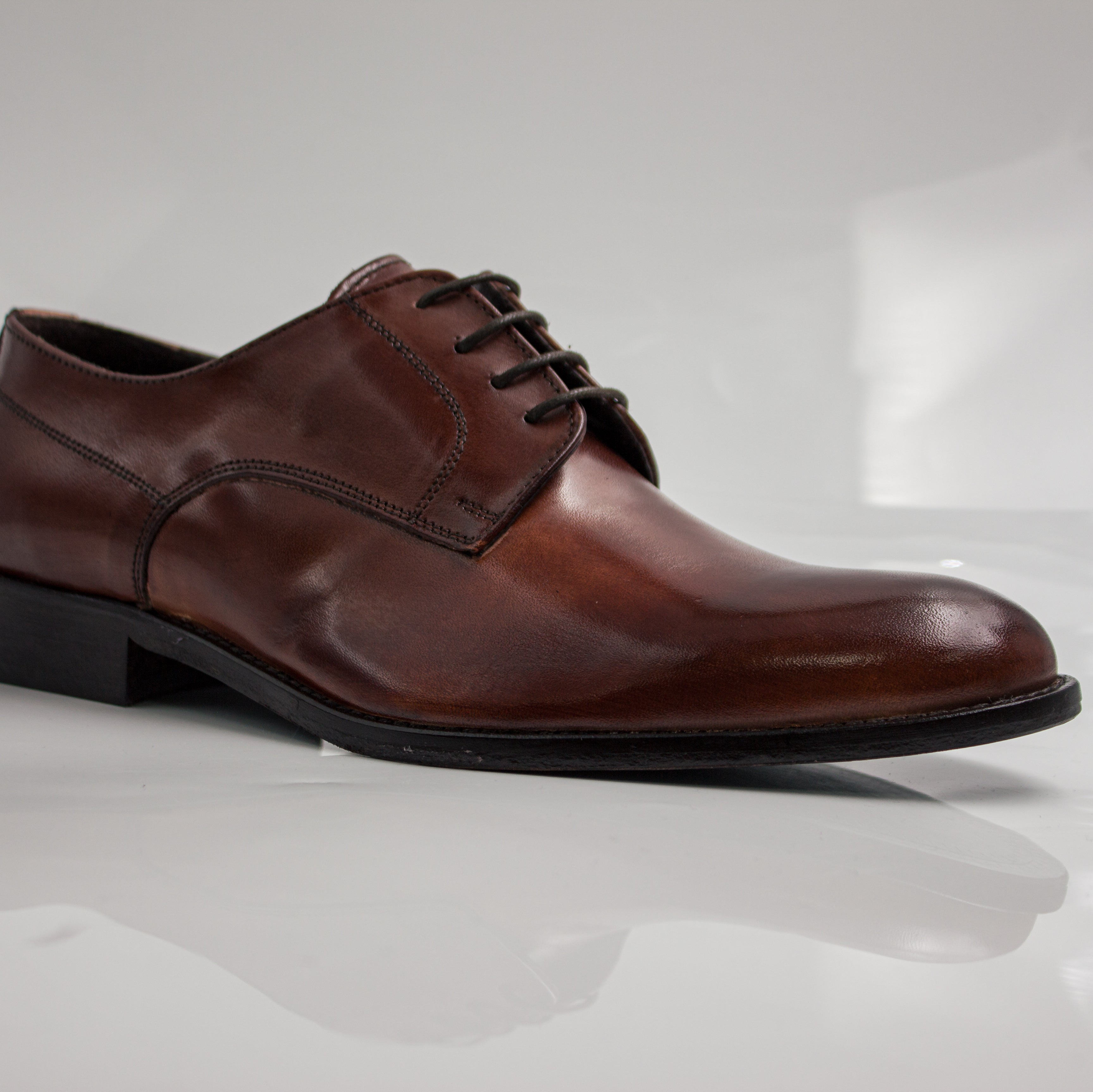 Brown Plain Derby Office Shoes