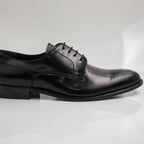 Black Derby Plain Office Shoes - Italian Men's Shoes - Classic Shoes London