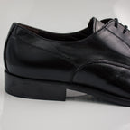 Black Derby Plain Office Shoes - Italian Men's Shoes - Classic Shoes London