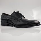 Black Derby Plain Office Shoes - Italian Men's Shoes - Classic Shoes London