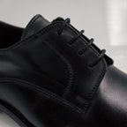Black Derby Plain Office Shoes - Italian Men's Shoes - Classic Shoes London