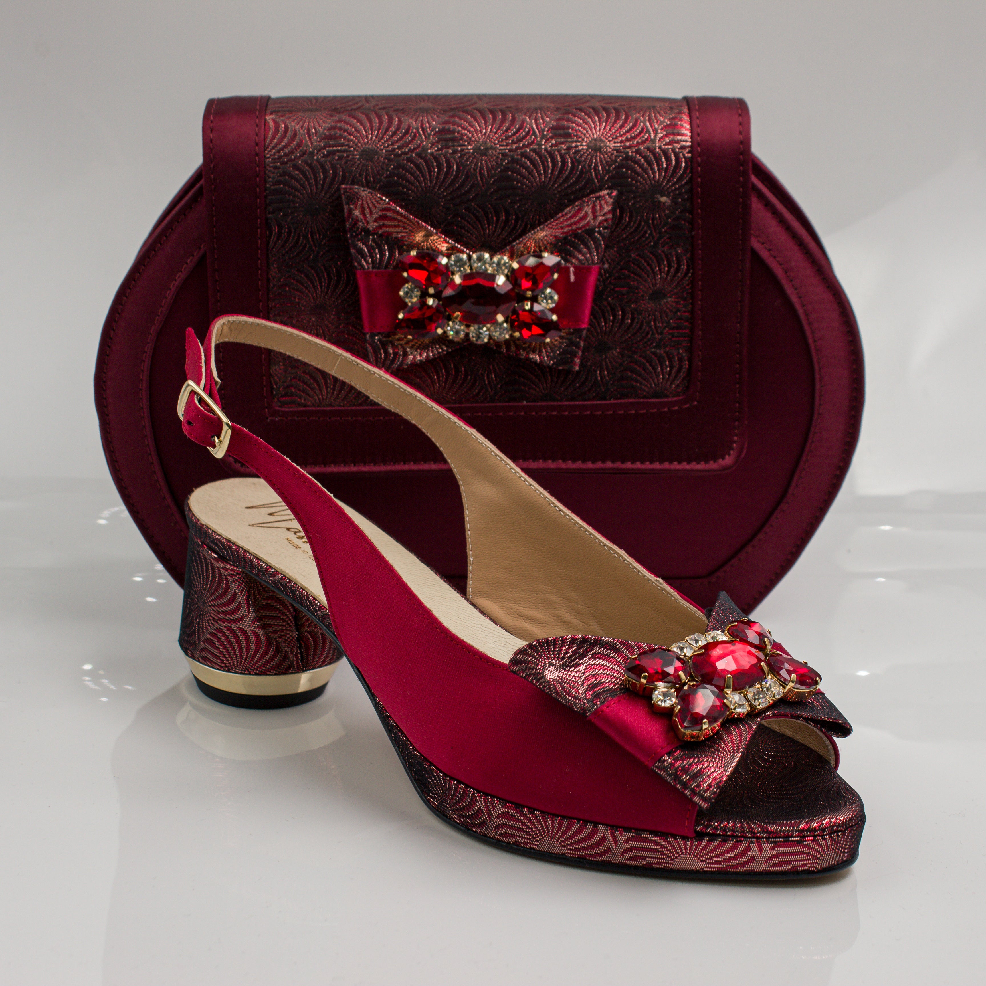 Wine/Burgandy Floral Print Set