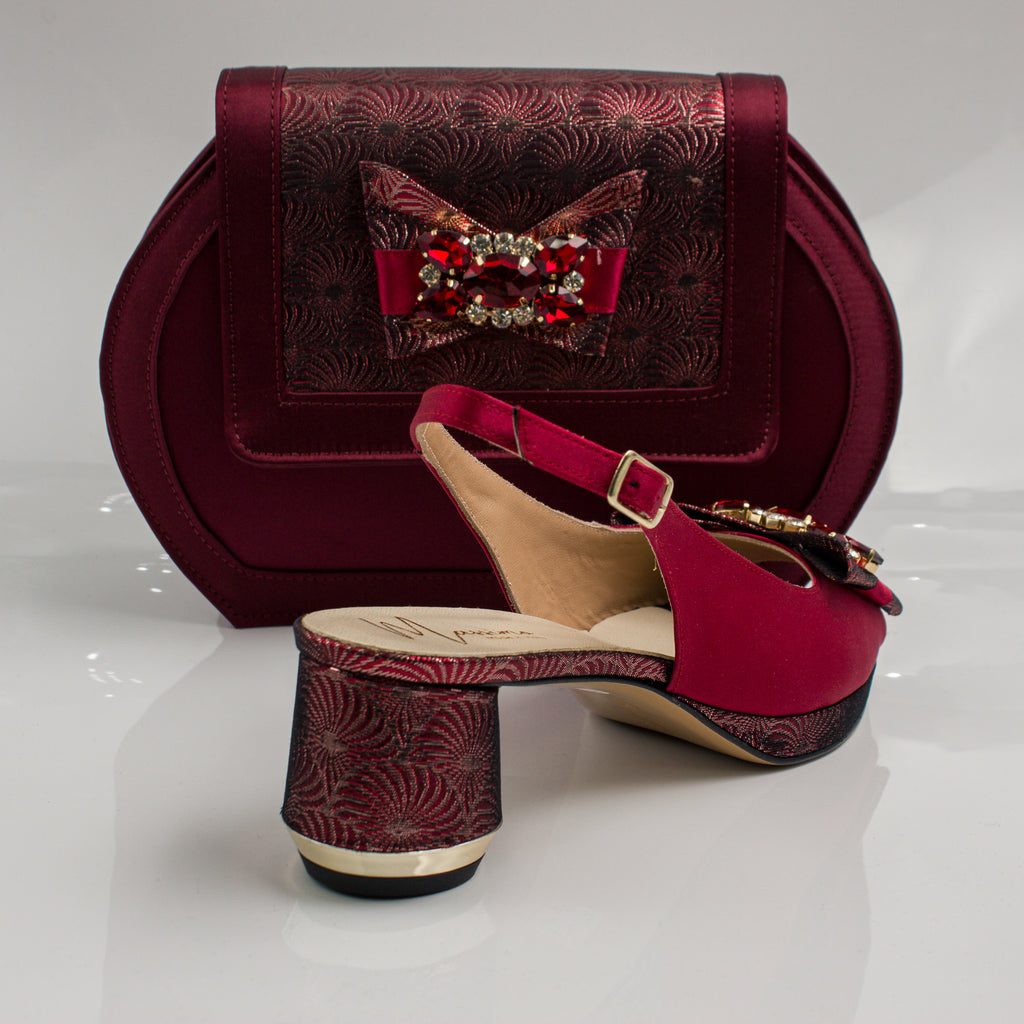 Wine/Burgandy Floral Print Set