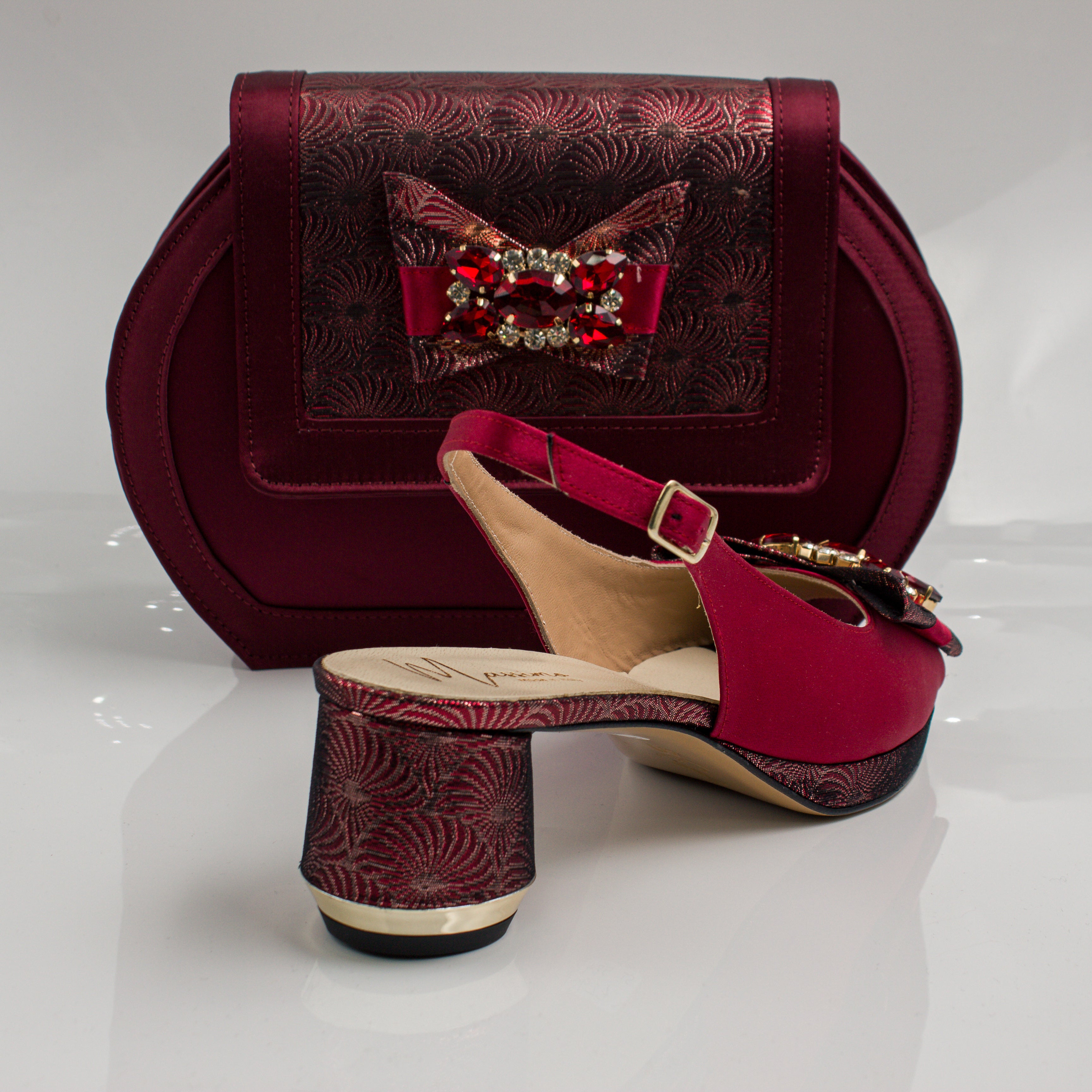 Wine/Burgandy Floral Print Set