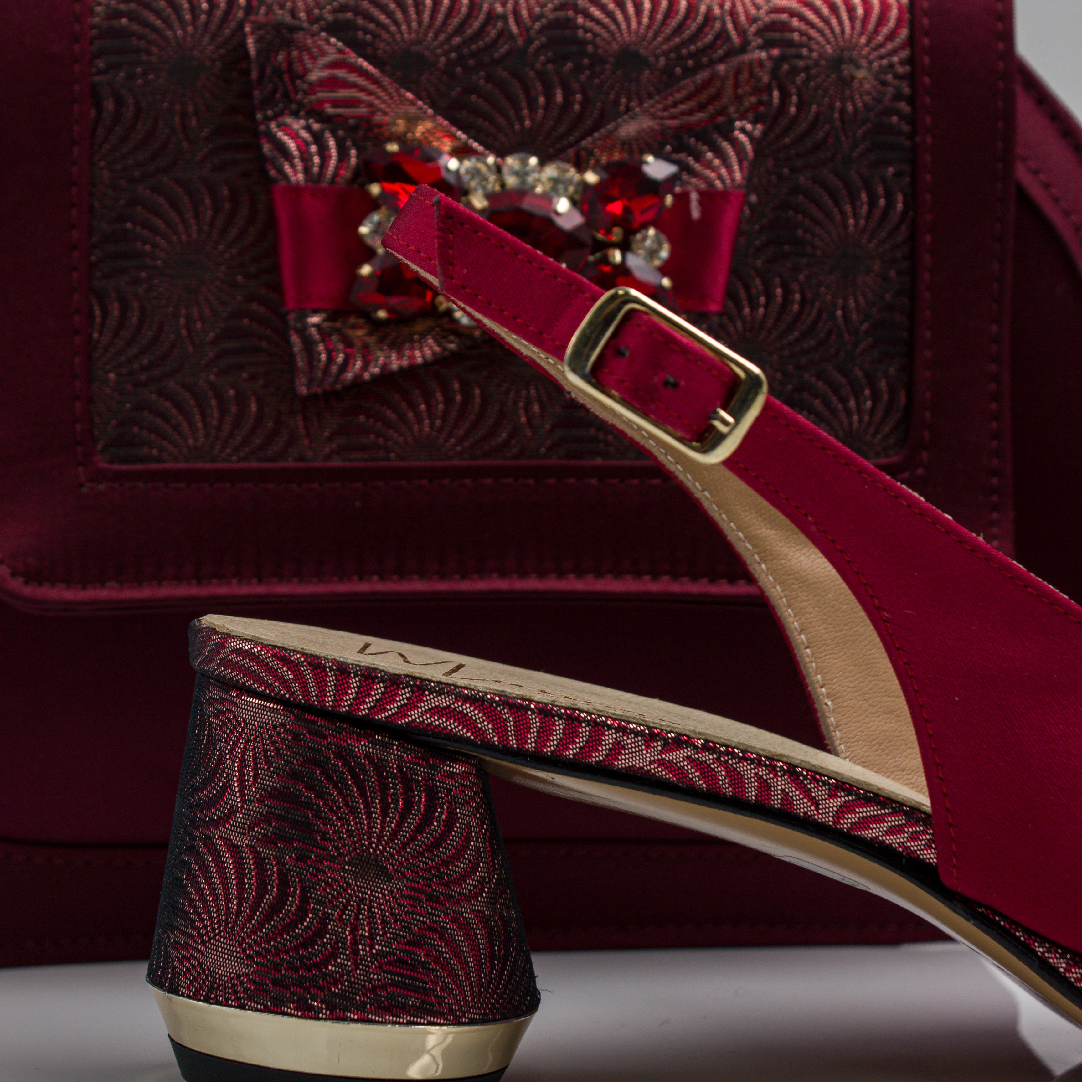 Wine/Burgandy Floral Print Set