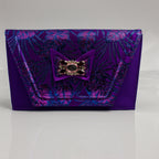 Purple Floral Print Set - Italian Shoe and Bag Set - Classic Shoes London