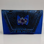 Royal Blue Leaf Low Set - Italian Shoe and Bag Set - Classic Shoes London