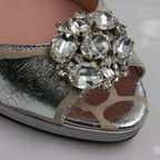 Silver Webbed Set - Italian Shoe and Bag Set - Classic Shoes London