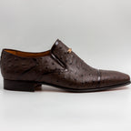 Espresso Ostrich Captoe Shoes - Italian Men's Shoes - Classic Shoes London