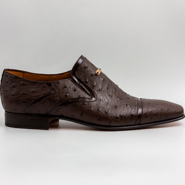 Espresso Ostrich Captoe Shoes