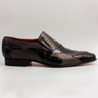 Charcoal Grey Python Patchwork Shoes - Italian Men's Shoes - Classic Shoes London