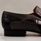 Charcoal Grey Python Patchwork Shoes - Italian Men's Shoes - Classic Shoes London