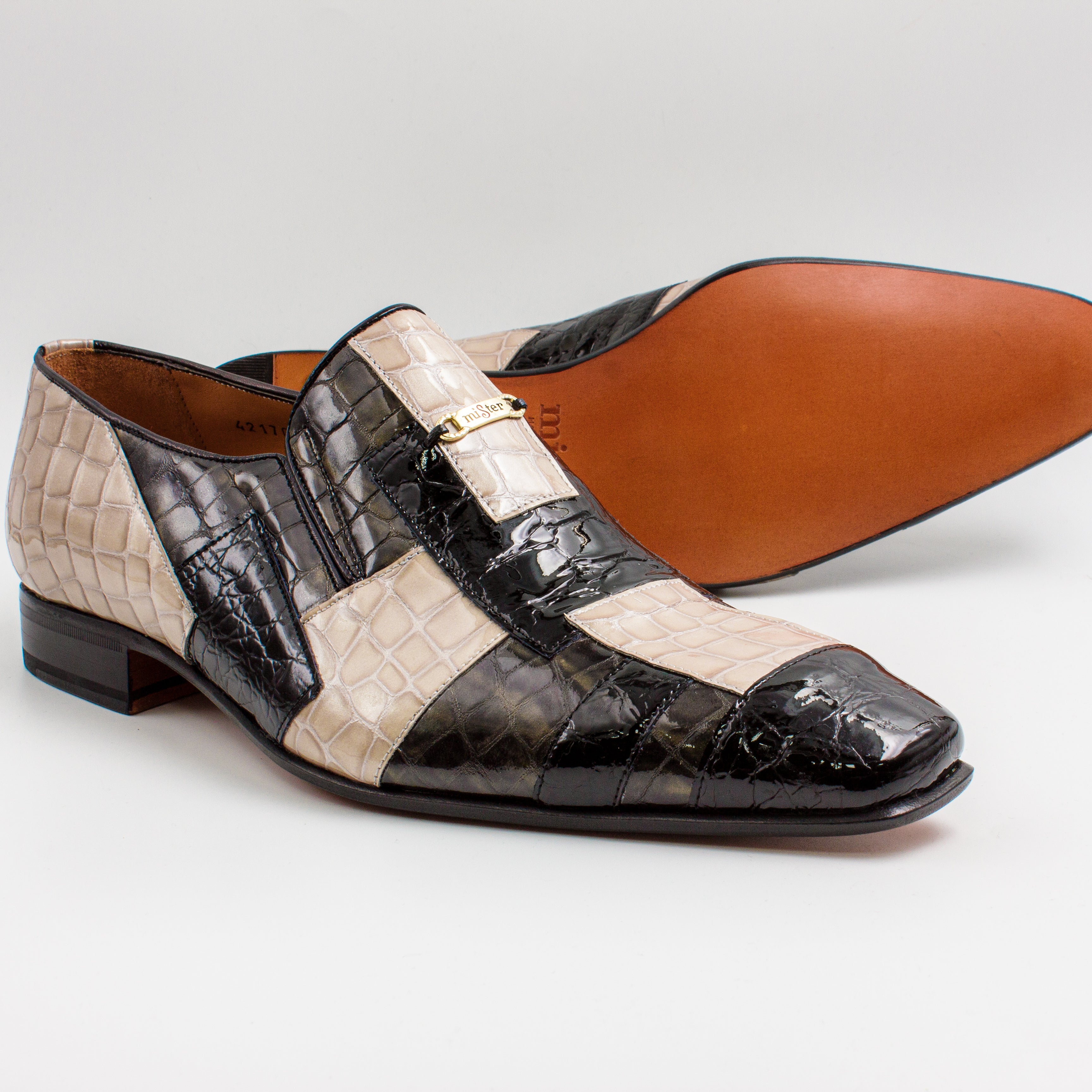 Onyx & Ivory Croc Panel Shoes