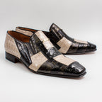 Onyx Ivory Croc Panel Shoes - Italian Men's Shoes - Classic Shoes London