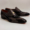 Charcoal Grey Python Patchwork Shoes - Italian Men's Shoes - Classic Shoes London
