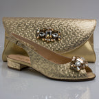 Gold Scaled Mama Set - Italian Shoe and Bag Set - Classic Shoes London