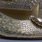 Gold Scaled Mama Set - Italian Shoe and Bag Set - Classic Shoes London