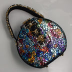 Midnight Multi Regal Crystal Mama Set - Italian Shoe and Bag Set - Classic Shoes London