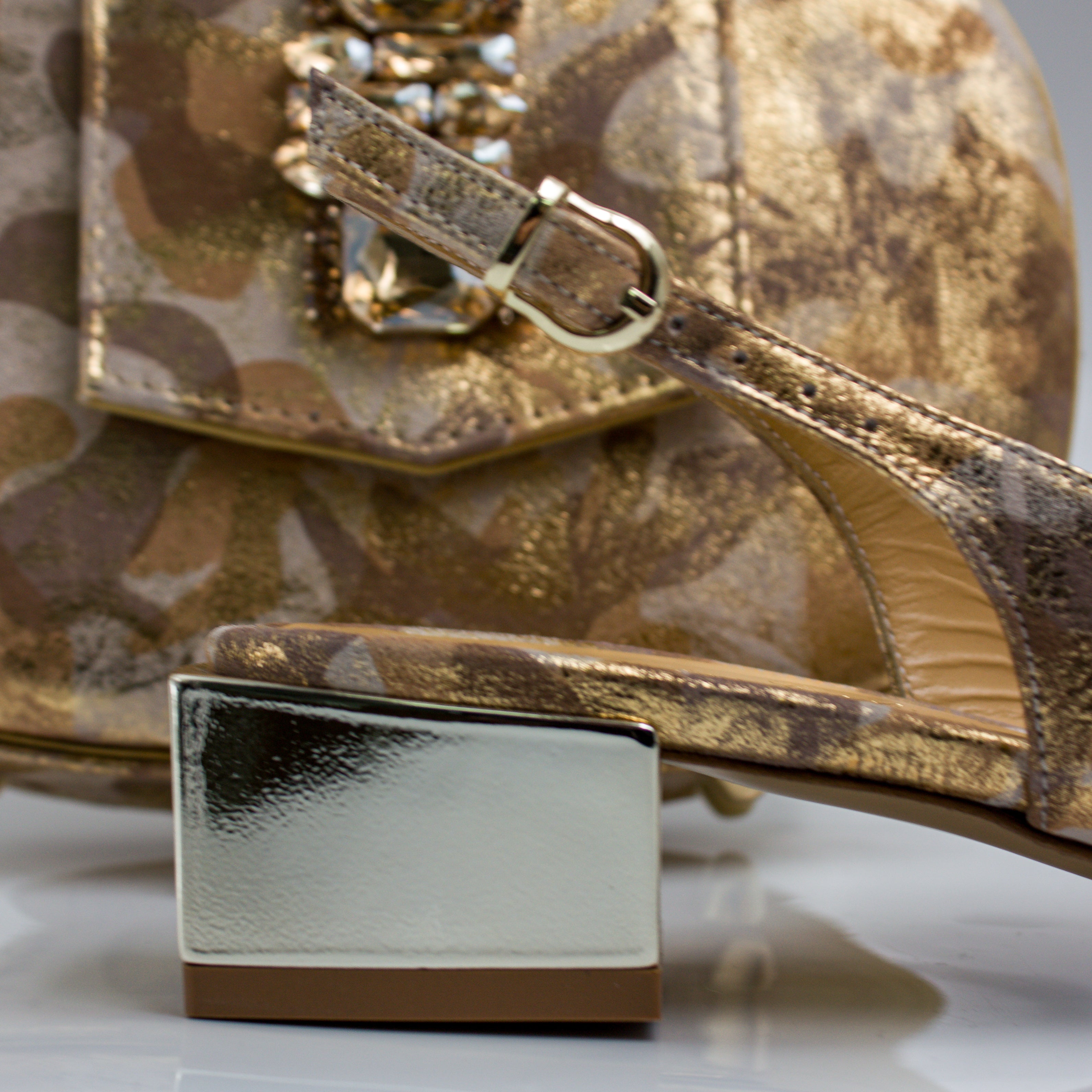 Golden Cloud Regal Crystal Mama Set - Italian Shoe and Bag Set - Classic Shoes London
