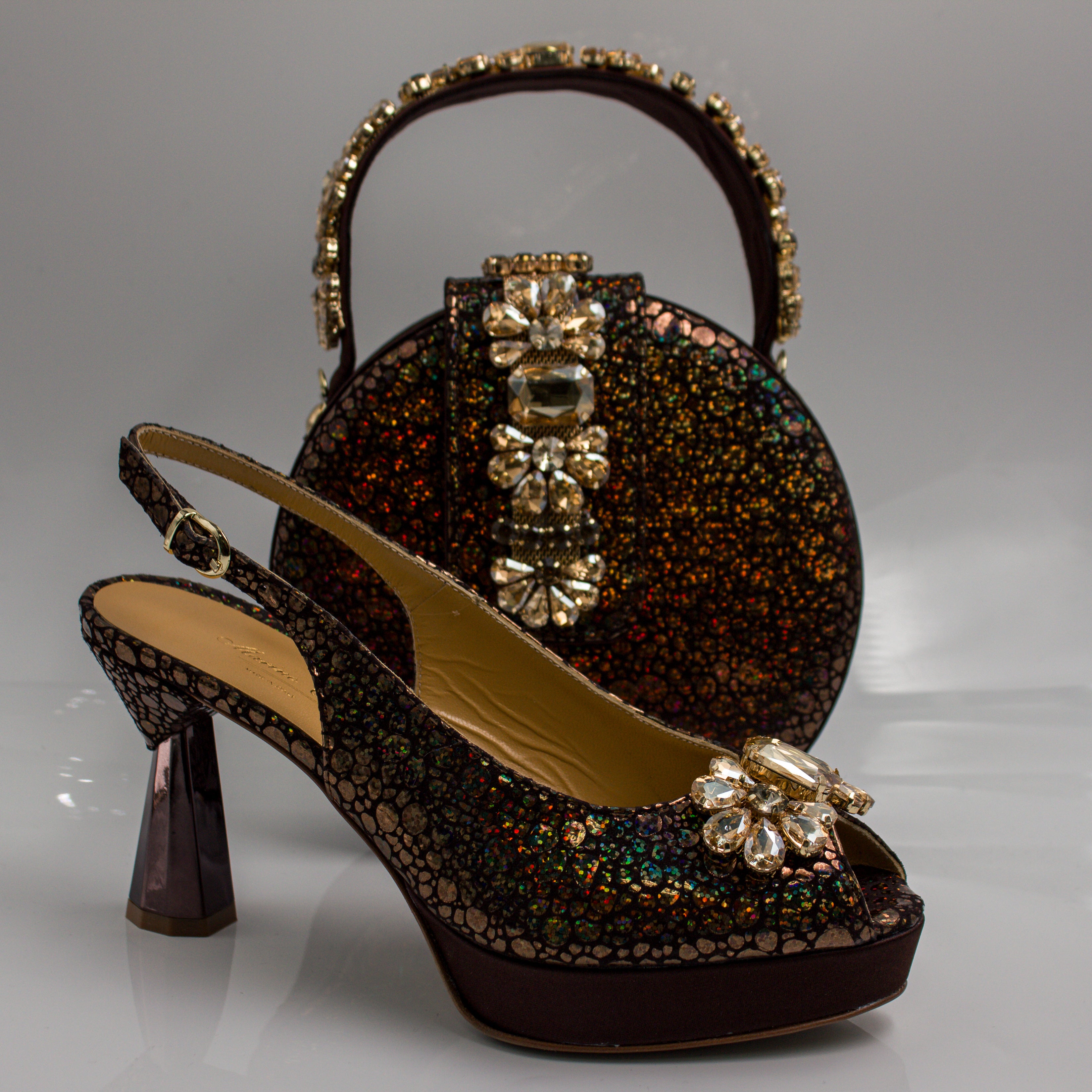 Chocolate Ember Crystal Wedge Set