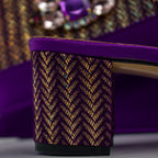 Purple and Gold Chevron Set - Italian Shoe and Bag Set - Classic Shoes London