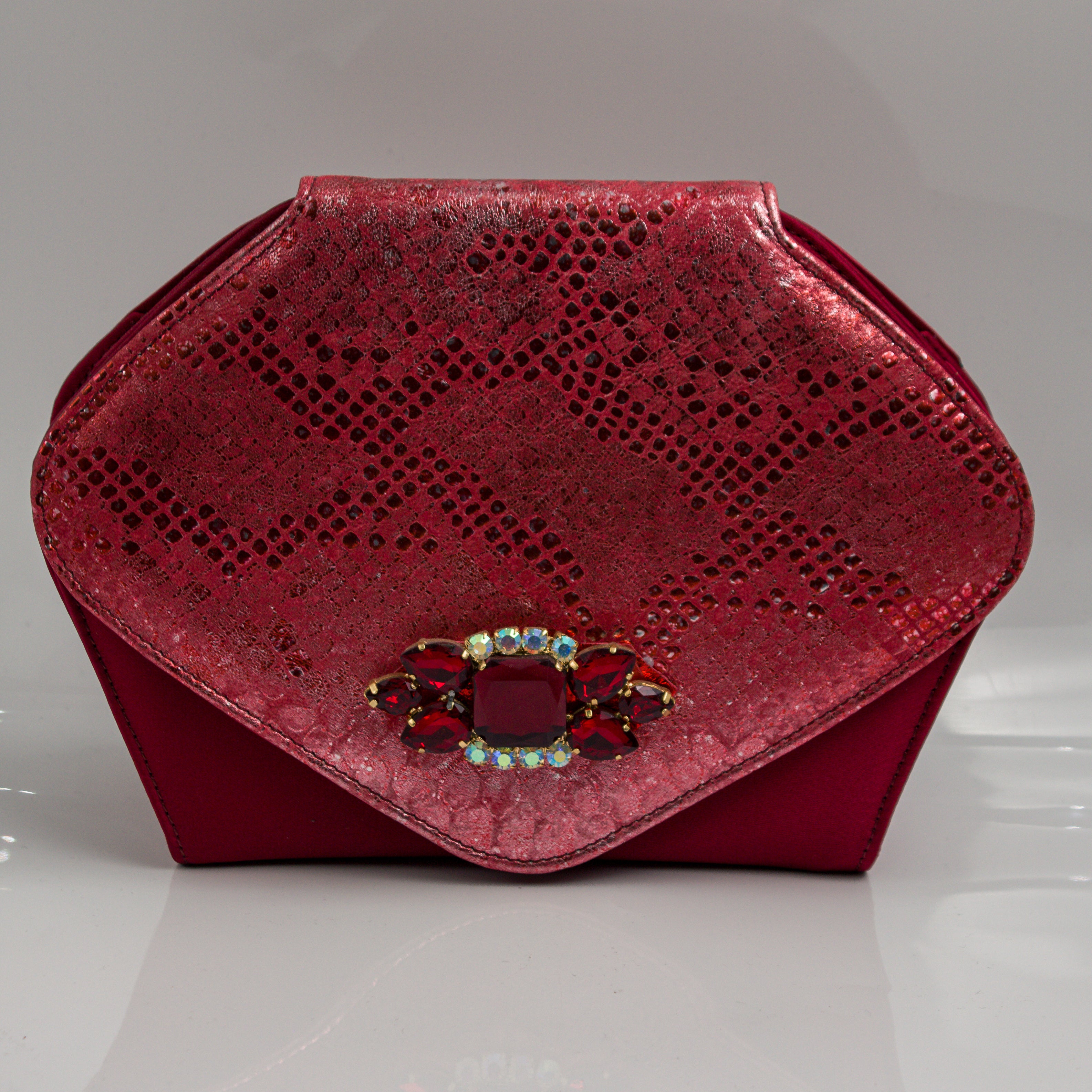 Wine Scaled Wedge Set - Italian Shoe and Bag Set - Classic Shoes London