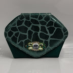 Emerald Green Webbed Wedge Set - Italian Shoe and Bag Set - Classic Shoes London