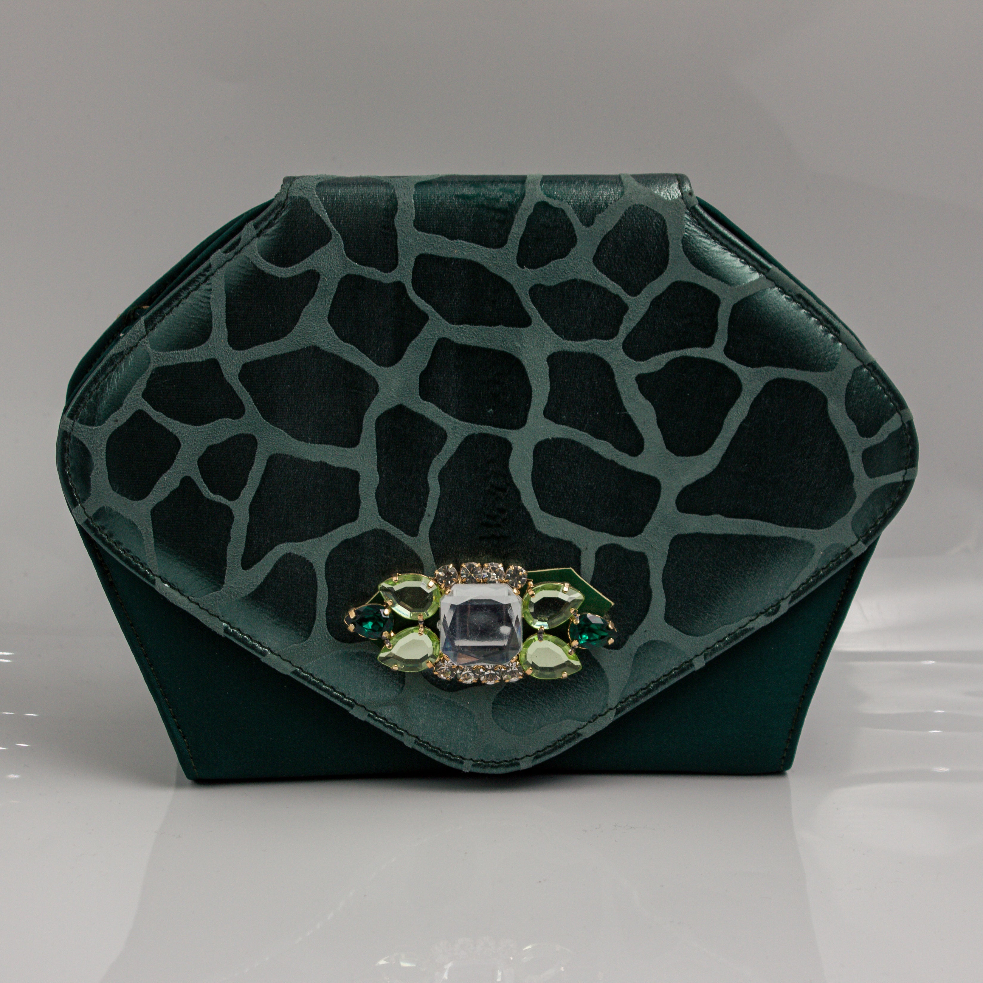 Emerald Green Webbed Wedge Set - Italian Shoe and Bag Set - Classic Shoes London