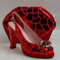 Red Webbed High Set - Italian Shoe and Bag Set - Classic Shoes London