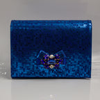 Royal Blue Checkered High Set - Italian Shoe and Bag Set - Classic Shoes London