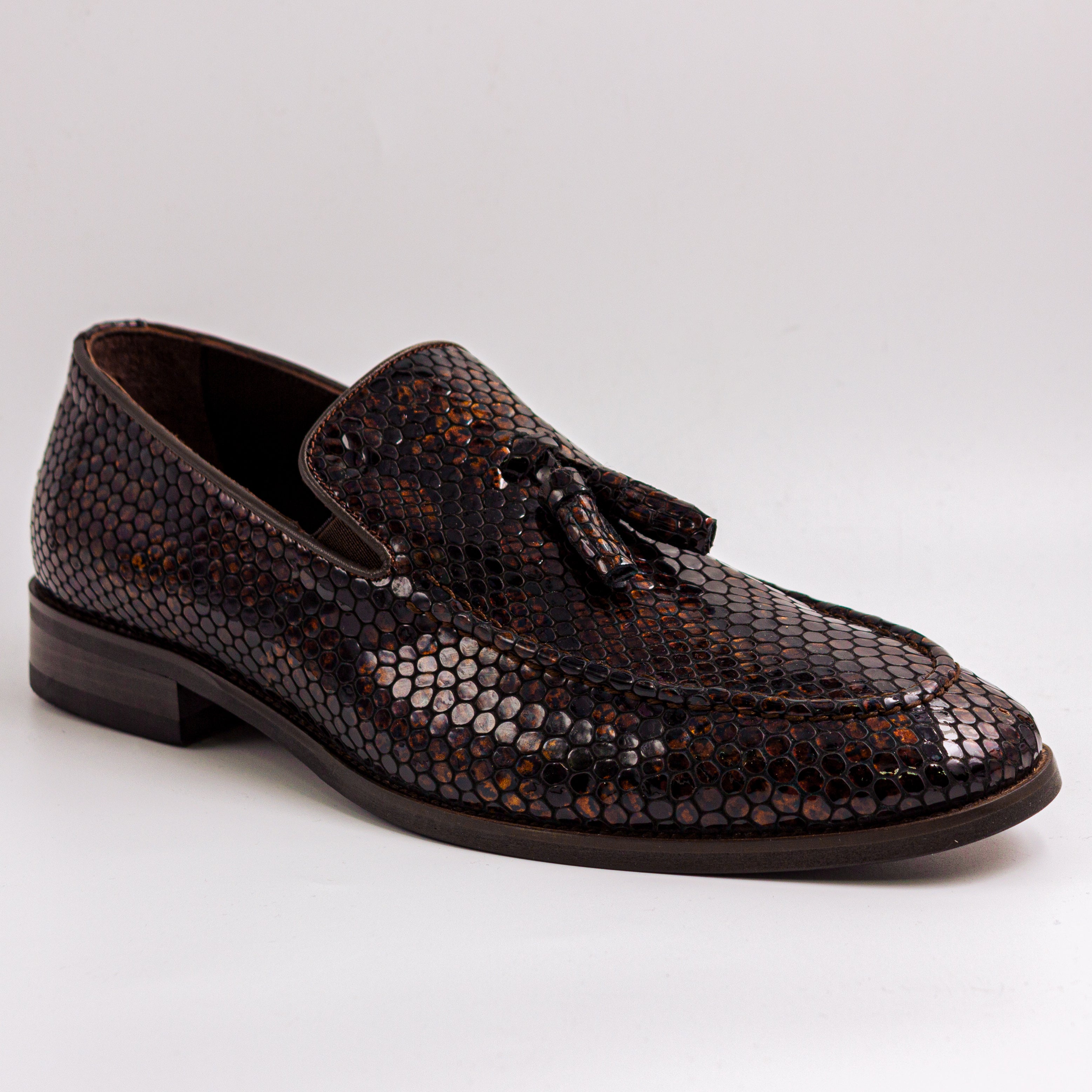 Brown Everly Scaled Tassel Loafer