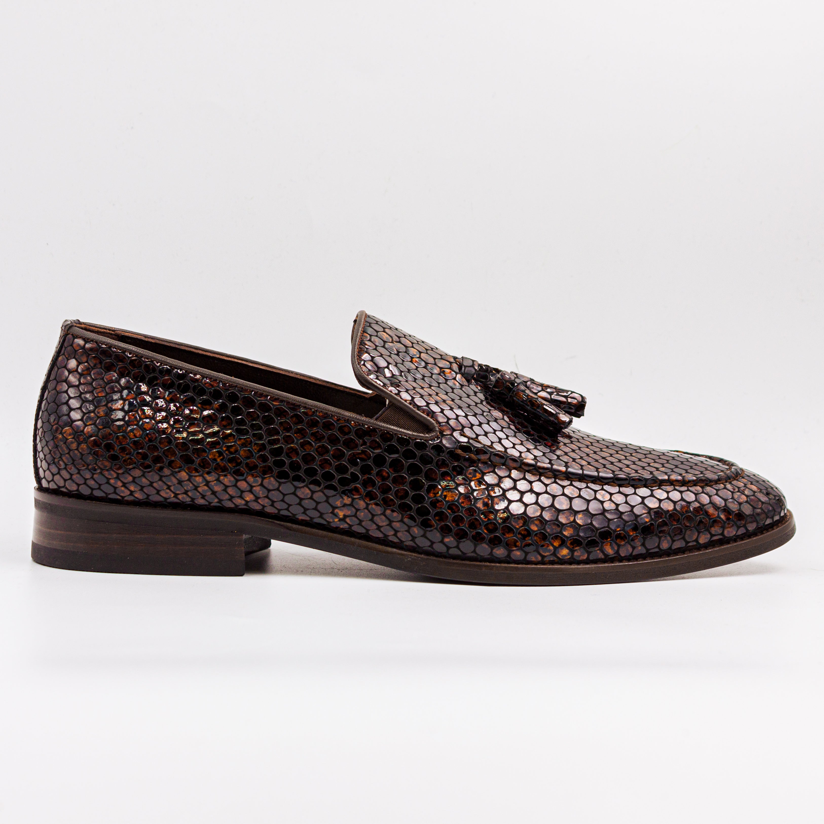 Brown Everly Scaled Tassel Loafer