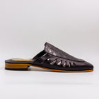 Black Kingsley Checkered Half Shoe