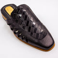 Black Kingsley Checkered Half Shoe