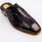 Black Kingsley Scaled Half Shoe