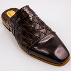 Brown Kingsley Diamond-Weave Half Shoe